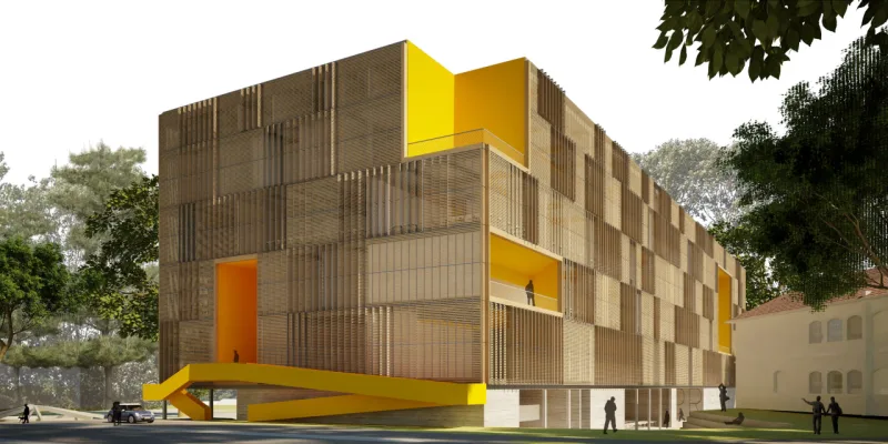 Novo prédio do Setor de Artes, Comunicação e Design da UFPR trará novo fôlego à região do Cabral. Fotos: Studio Arthur Casas/Divulgação