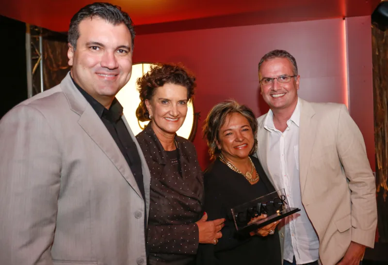 Marinosio Trigueiros Neto II, Marina Nessi, Romy Schneider e Rodrigo Tocunduva.
Foto: Valterci Santos/Divulgação