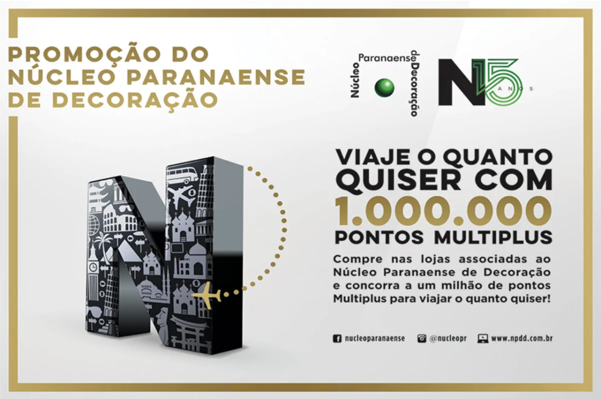 Entidade que reúne lojistas de decoração faz campanha de sorteio de pontos de milhagem. 