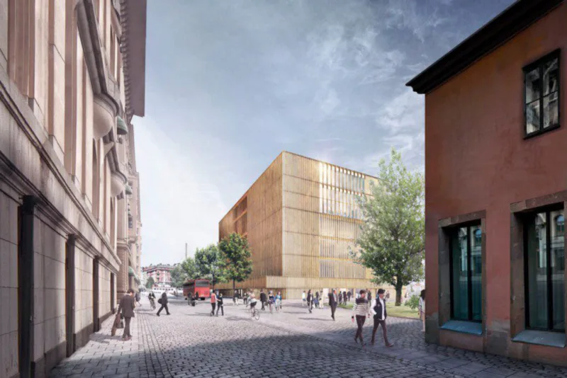 Implantação do prédio projetado para abrigar o Prêmio Nobel, em Oslo, Noruega.
Imagem: Divulgação.