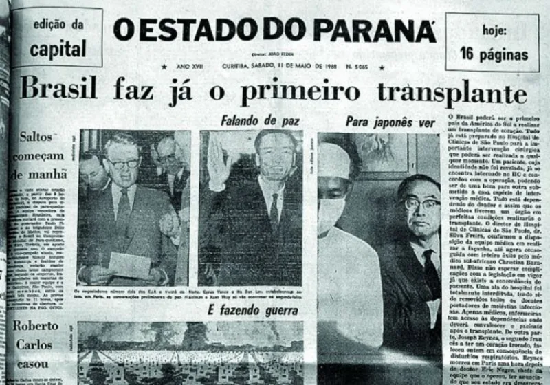 Entre as fotos, sede do jornal e alguns momentos históricos, como a redação durante a Copa do Mundo de 1986, edições especiais e, por último, o poeta Paulo Leminski, que integrou a equipe. Foto: Reprodução