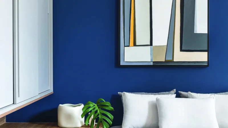 O azul
foi usado em alguns pontos do projeto para aumentar a sensação
de tranquilidade.