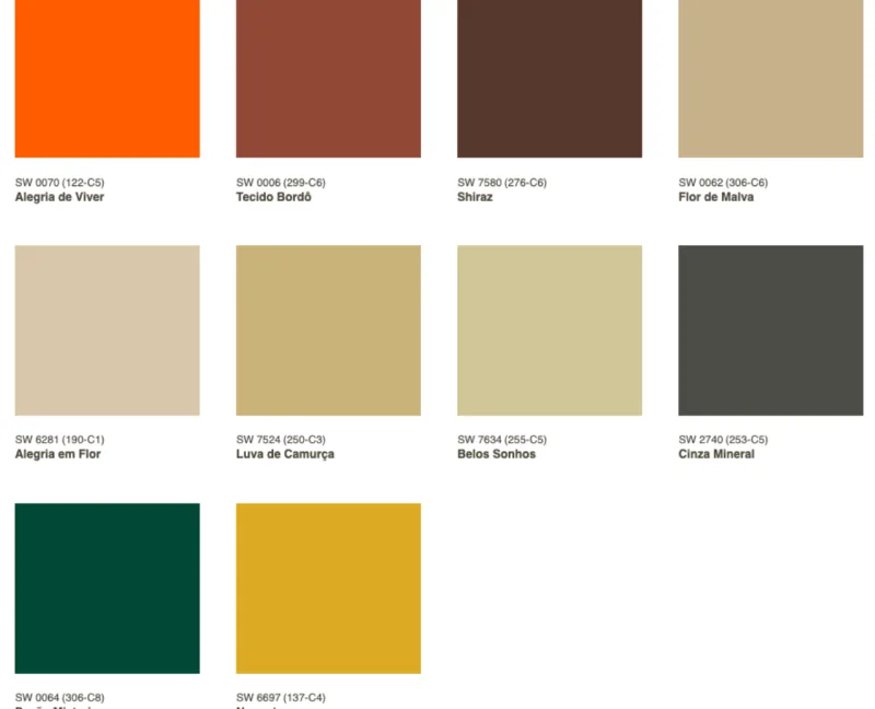 Paleta Saberes da Sherwin-Williams da coleção para 2023, Terra