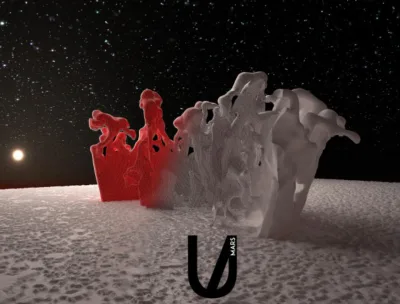 Ocupação em Marte se dará com estruturas impressas em 3D. O projeto prevê geração de oxigênio, permitindo a vida humana no planeta vermelho. 
Imagens: Divulgação Alberto Villanueva, 