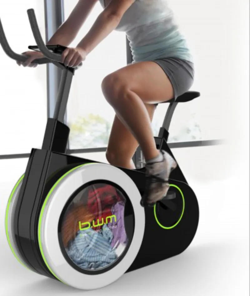 A "Biwa" será capaz de limpar as roupas enquanto uma pessoa pedala. A peça armazenará a energia, economizando eletricidade.
Fotos: Divulgação.