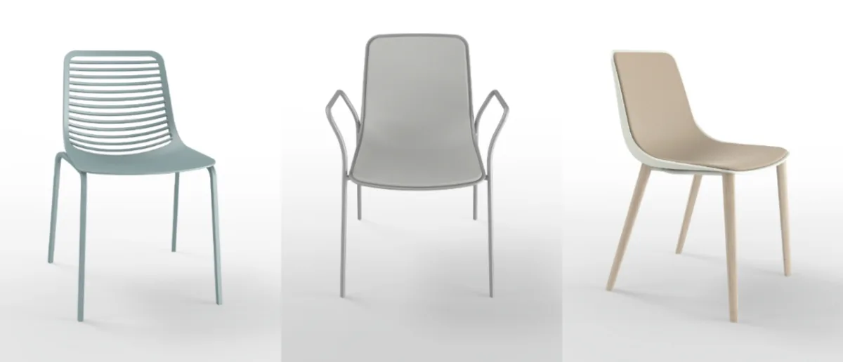 Cadeiras da coleção Mini, do designer italiano Marcello Ziliani, para a Parri, exaltam as linhas simples, que trazem leveza para os ambientes. Foto: Parri/Divulgação
