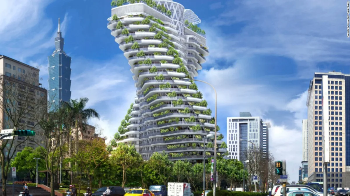 Torre Tao Zhu Yin Yuan, em Taipei. Crédito: Divulgação Vincent Callebaut