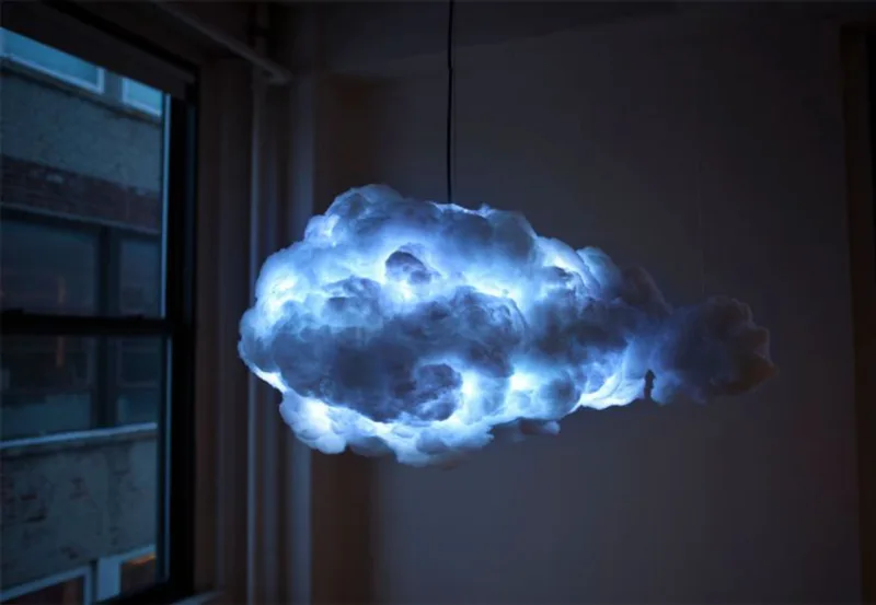 Luminária em forma de nuvem.
