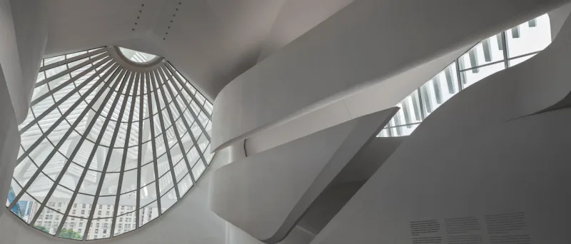 Concreto foi o material mais usado para dar forma ao Museu do Amanhã.
Thales Leite / Divulgação