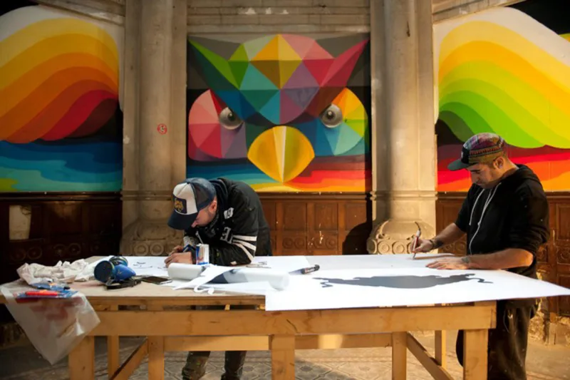 Trabalho foi realizado no interior da igreja que se transformou em espaço de arte com pista de skate.
Foto: Red Bull Media / Divulgação.
