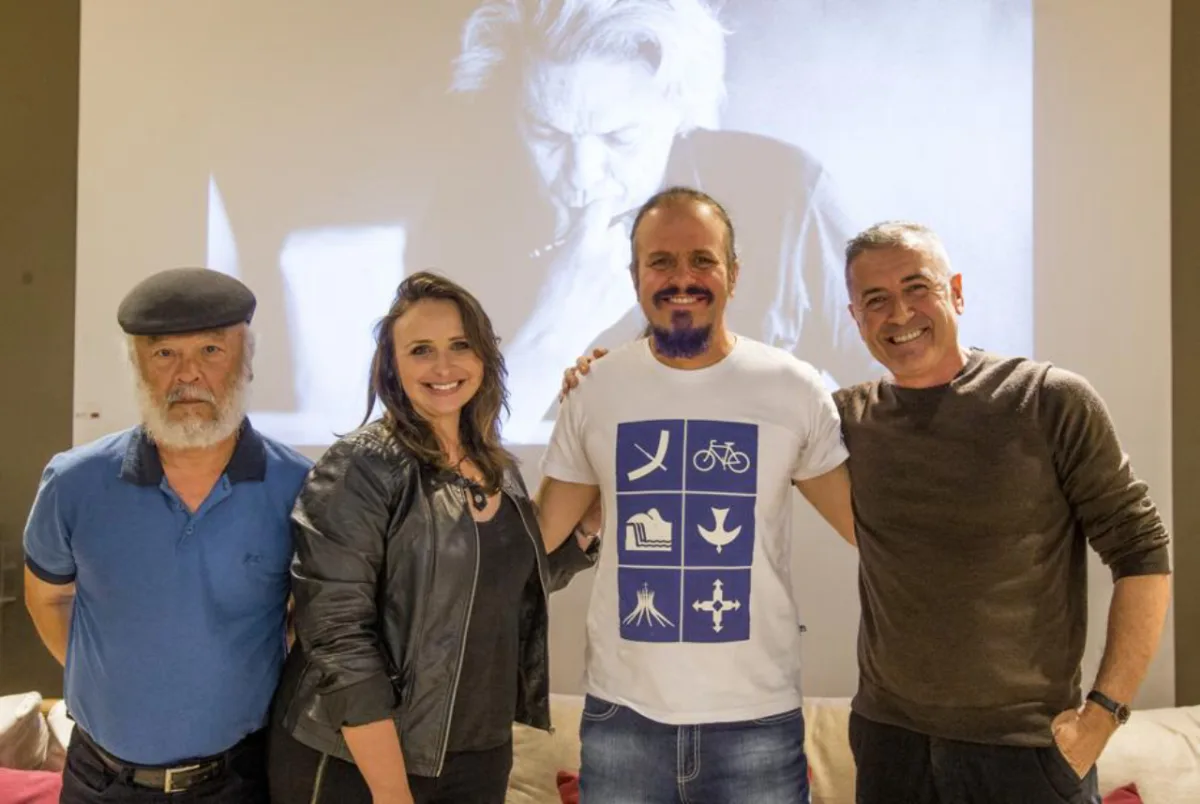 Key Imaguire Jr., Larissa Jedyn, Irã Dudeque e Marcos Bertoldi, durante o último No Sofá da Haus de 2015.
Fotos: Hugo Harada/Gazeta do Povo