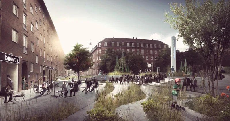 Projeto de bairro ecoeficiente dos arquitetos dinamarqueses  Thomsen e Schrøder, do escritório Tredje Natur, em Copenhague.
Fotos: Reprodução.