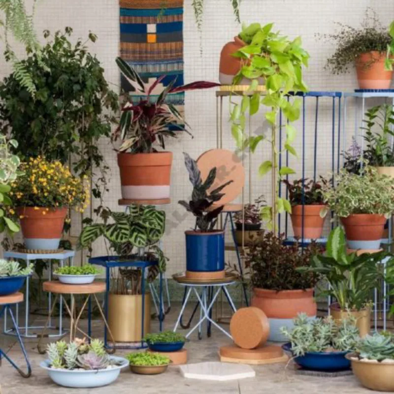 Espaço  montado com produtos e plantas da Selvvva, empresa que cria soluções sustentáveis para jardins internos.