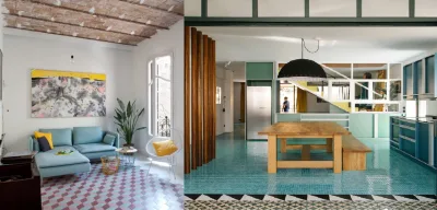 Projetos em Barcelona ( foto à esquerda) e em Atenas (à direita) mostram como é possível aliar cores e elegância. Fotos: Colombo and Serboli Architects, Margherita Serboli Arquitectura, Yannis Drakoulidis, Point Supreme e Efi Gousi