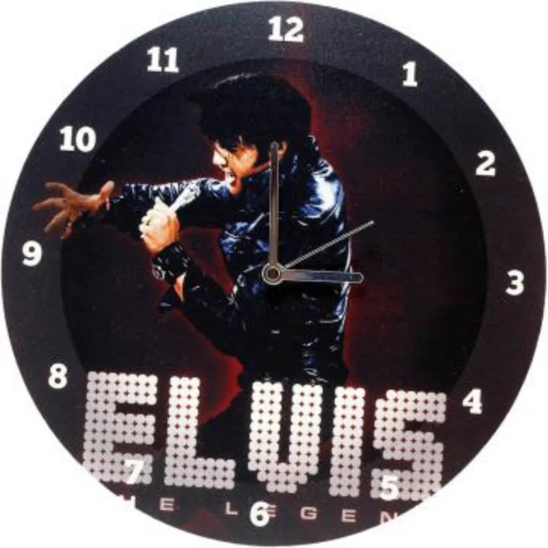 Relógio decorado Elvis Presley, The Legend. R$ 90,00.