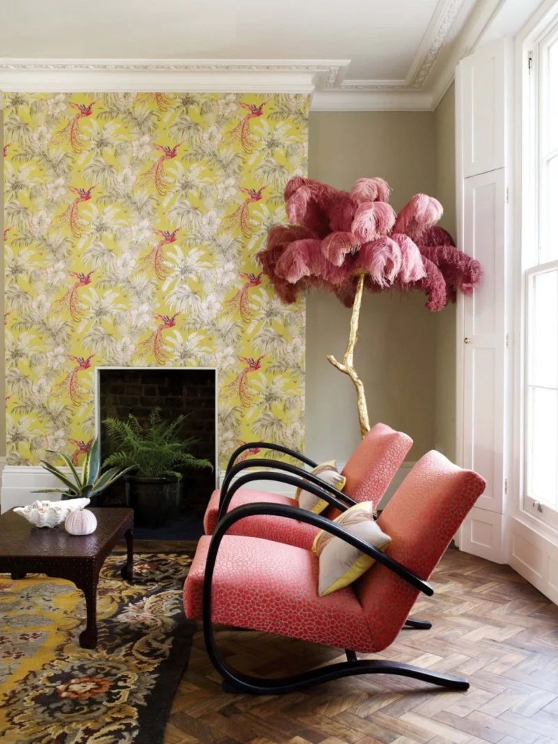 Papel de parede estampado, da Orlean. Foto: Divulgação.
