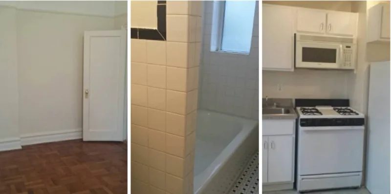 New York City — $1,425. Kitnet com banheiro e espaço para refeições.