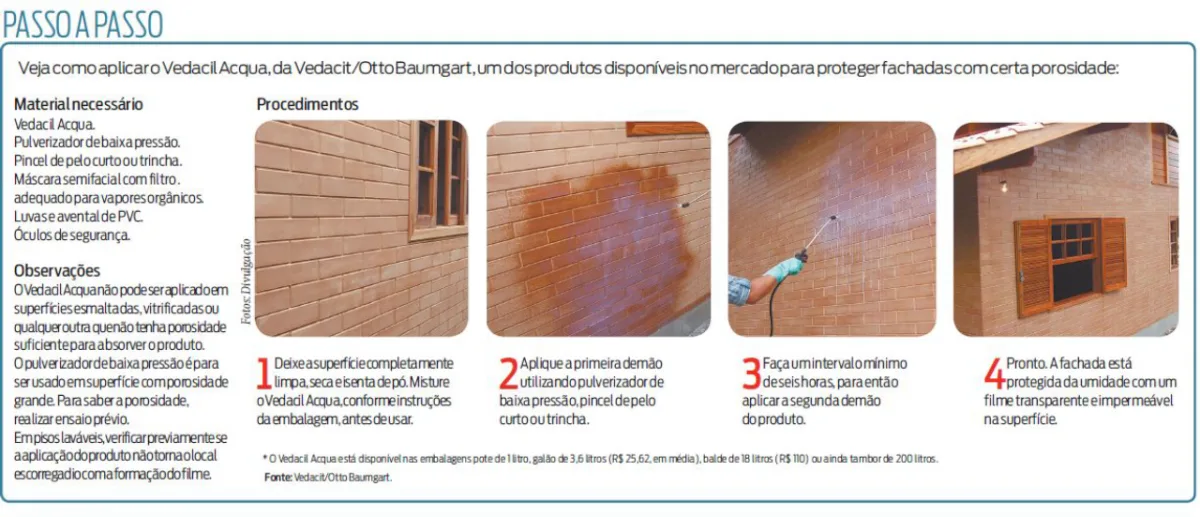 Veja como aplicar o Vedacil Acqua, para proteger fachadas com certa porosidade