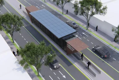 Novo modelo de estação de ônibus será autossuficiente, climatizado e com biometria facial