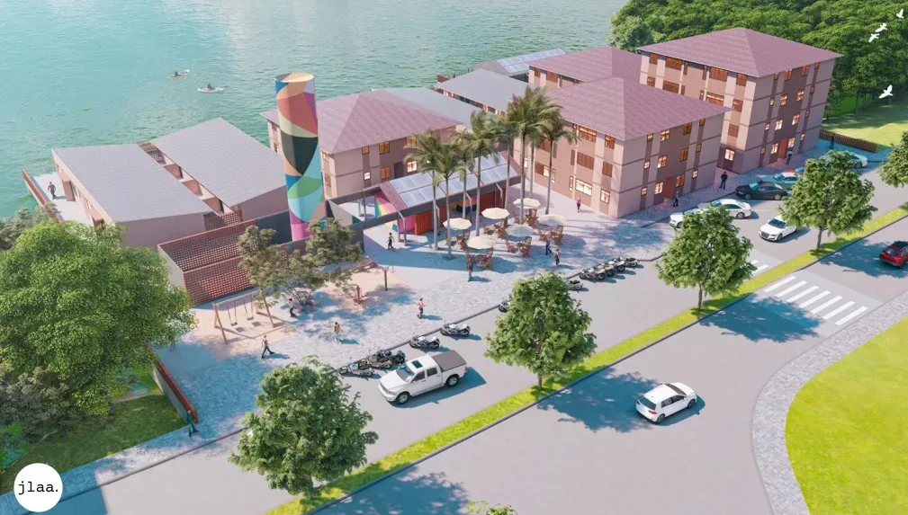 Transformando cidade em lar: Parque Palafitas, projeto piloto para o atendimento de 60 famílias e infraestrutura urbana e social em Santos, São Paulo.