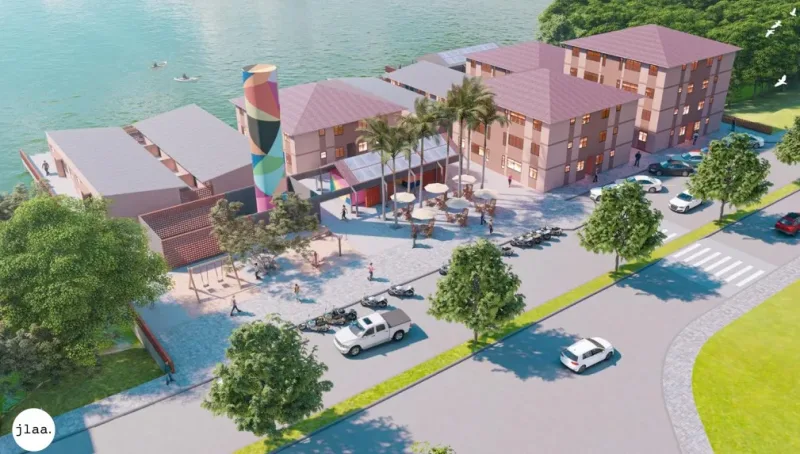 Transformando cidade em lar: Parque Palafitas, projeto piloto para o atendimento de 60 famílias e infraestrutura urbana e social em Santos, São Paulo.