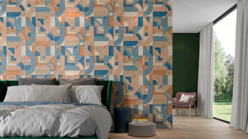 A Pulse, da Ceusa, utiliza o elemento clássico da arquitetura, o arco, que tem função estrutural, mas também seduz por sua forma simples, elegante e retrô. Aqui a linha junta de forma inusitada arcos, texturas e cores, com relevo e sombras.