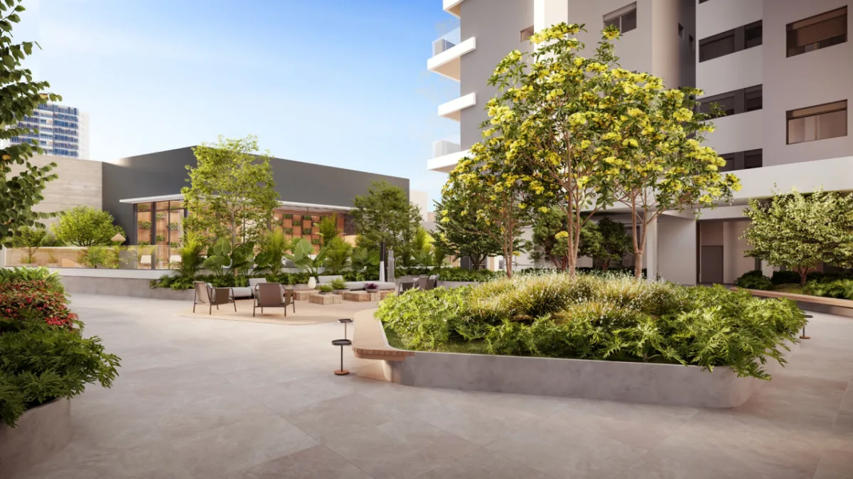 As unidades residenciais do Landhaus, da Plaenge, contam com paisagismo pensado para proporcionar um contato direto com o natural. | Foto: Divulgação