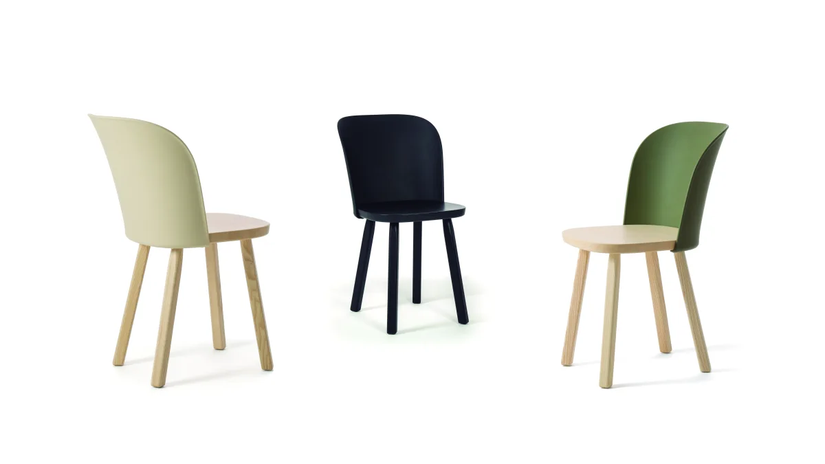A Alpina Chair, da Magis, feita a partir de óleo de
cozinha.