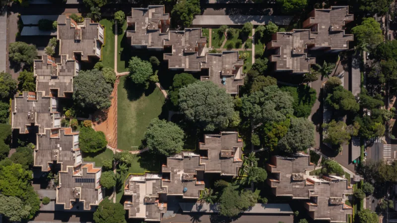 Conjunto Cristóvão Colombo, em Maringá, visto de cima