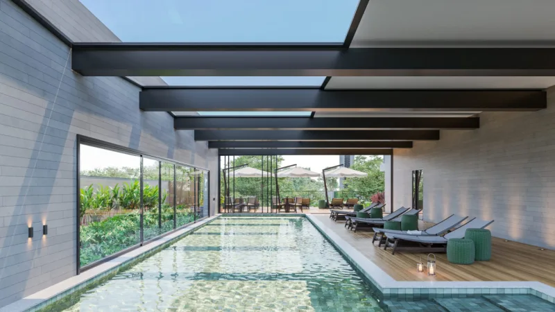 Piscina do Varanda Barigui, empreendimento da Invescon.