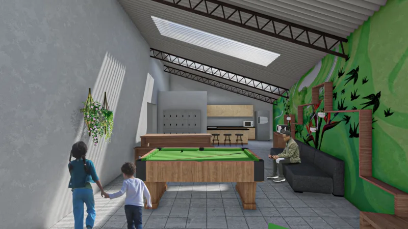 Área interna do projeto vencedor para a associação do Uberaba.