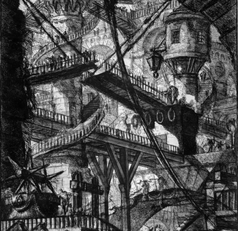 Gravura da série Carceri, de Giovanni Battista Piranesi.