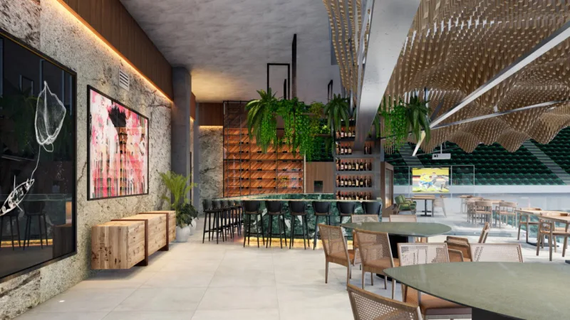 Bar Algaroba, do escritório Dois A Arquitetura, das arquitetas Ana Paula e Ana Claudia Nonato