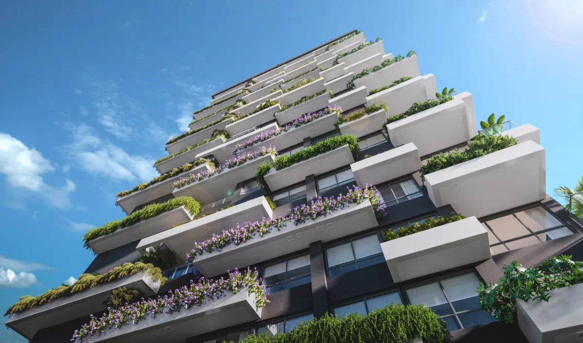 O empreendimento Bioos terá duas torres: uma residencial totalmente adaptada para pessoas 60+ e outra comercial, para escritórios e consultórios médicos.
