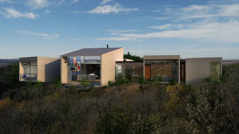 Na arquitetura em módulos, a proposta é uma residência não monolítica.