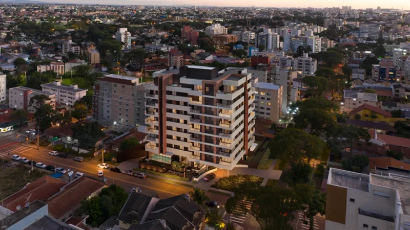 Perspectiva mostra como ficará a torre residencial no terreno de esquina próximo ao Clube Curitibano.