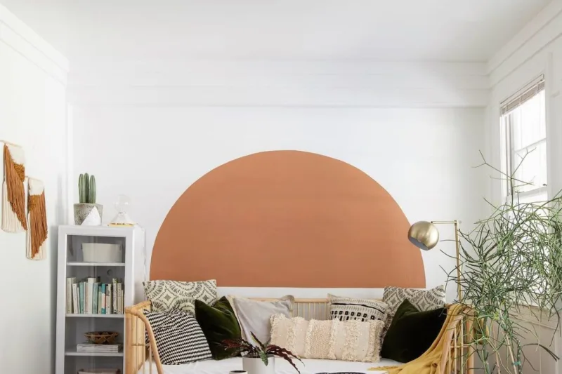 Semicírculo é mais uma opção de pintura geométrica.