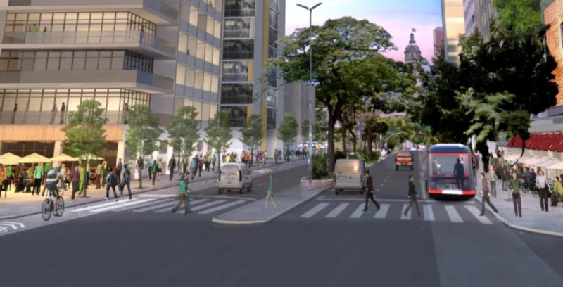 Projeto "Centro Novo", elaborado por Lerner e sua equipe para São Paulo.